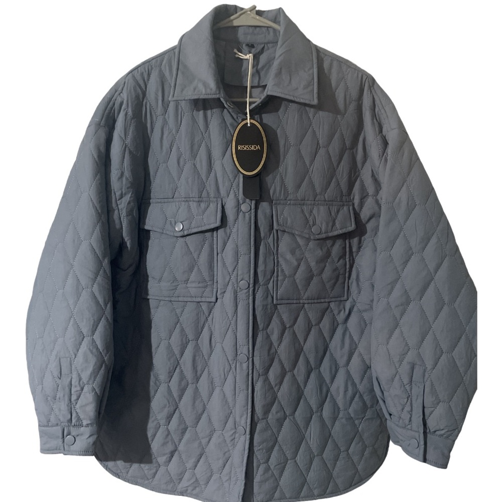 NWT Risissida Lightweight Blue Quilted Jacket